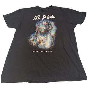 Lil Durk Only The Family T-Shirt Mens L Black Graphic Rap Tee Hip Hop Rapper